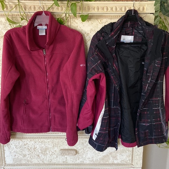 Columbia two in one waterproof Interchange jacket XL , in Red maroon B… - Picture 10 of 11